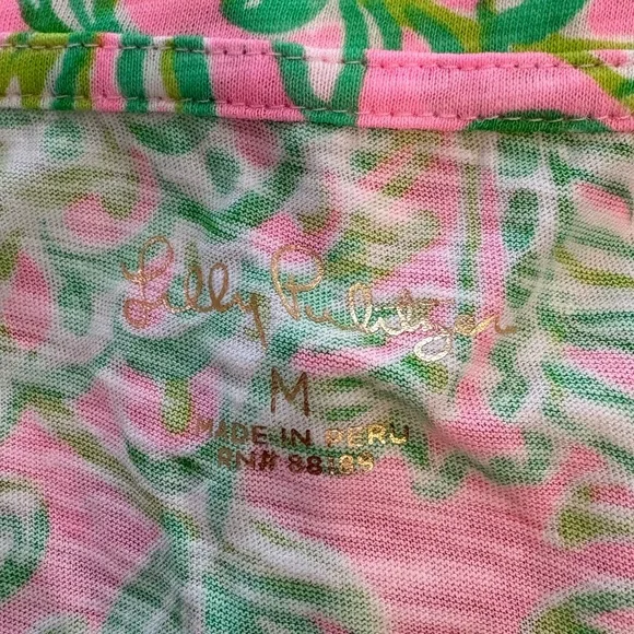 Lilly Pulitzer Etta Scoop Neck Shirt- Mandevilla Baby Fins And Flipper Print - Picture 8 of 10